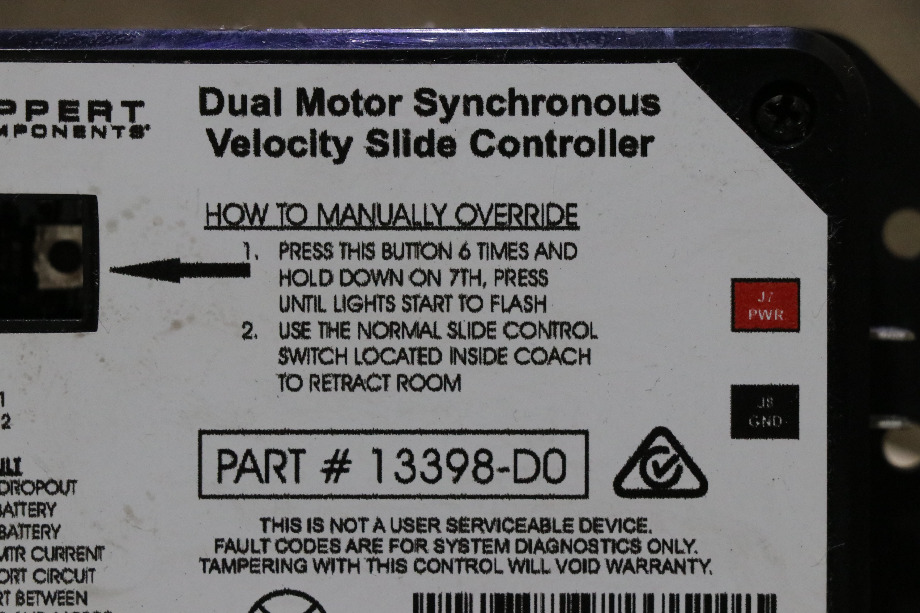 USED LIPPERT DUAL MOTOR SYNCHRONOUS VELOCITY SLIDE CONTROLLER 13398-D0 RV/MOTORHOME PARTS FOR SALE RV Components 