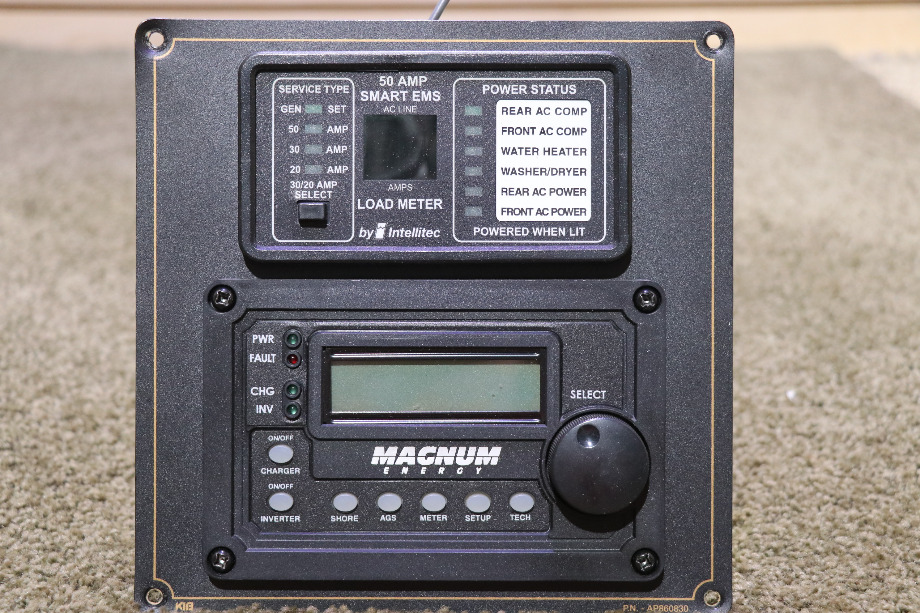 USED MAGNUM ENERGY REMOTE AND SMART EMS DISPLAY PANEL RV/MOTORHOME PARTS FOR SALE RV Components 