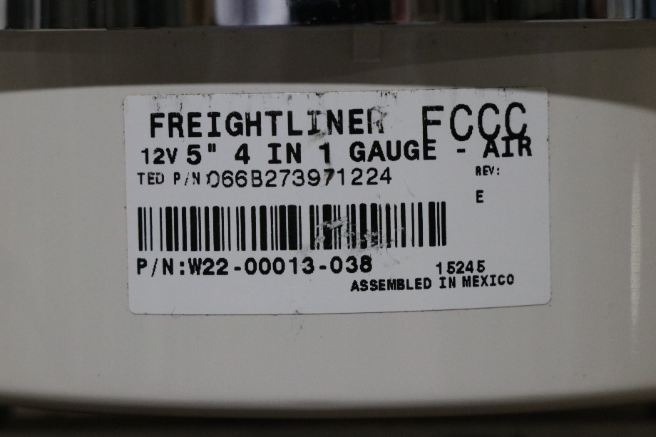 USED W22-00013-038 FREIGHTLINER 4 IN 1 OIL / ENG / FRONT / REAR DASH GAUGE RV PARTS FOR SALE RV Components 