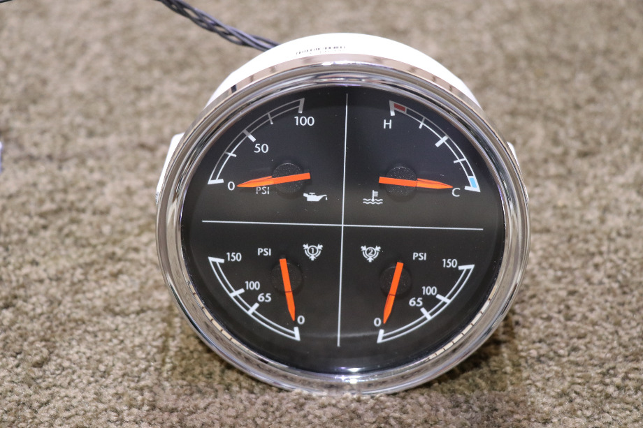 USED W22-00013-038 FREIGHTLINER 4 IN 1 OIL / ENG / FRONT / REAR DASH GAUGE RV PARTS FOR SALE RV Components 