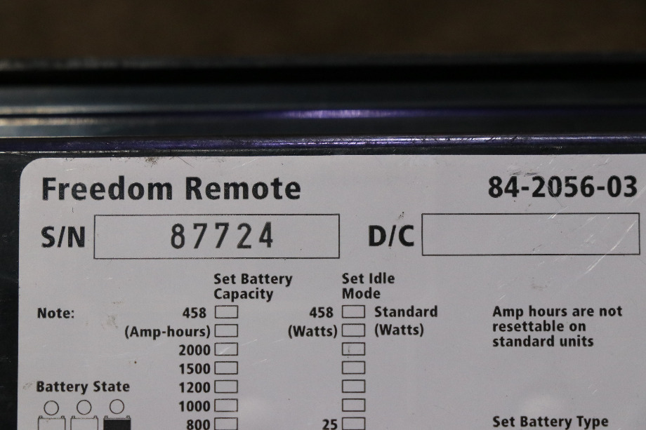 USED XANTREX FREEDOM REMOTE PANEL 84-2056-03 RV/MOTORHOME PARTS FOR SALE RV Components 
