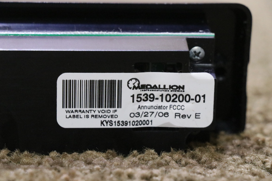 USED MEDALLION 1539-10200-01 ANNUNCIATOR MOTORHOME PARTS FOR SALE RV Components 