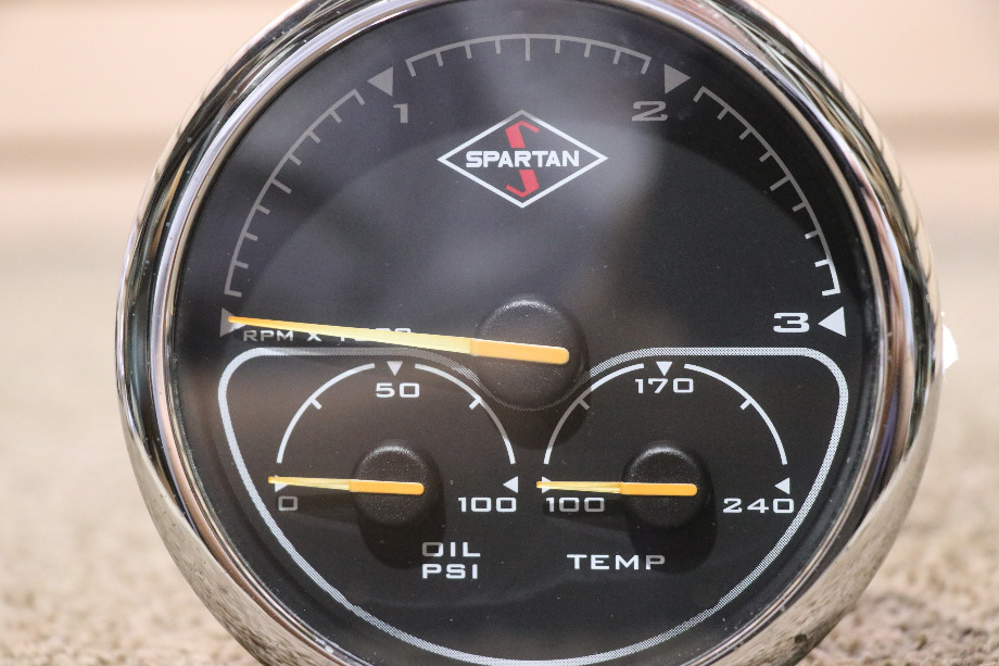USED RV/MOTORHOME SPARTAN 3 IN 1 TACH / OIL / TEMP DASH GAUGE 00041318 FOR SALE RV Components 