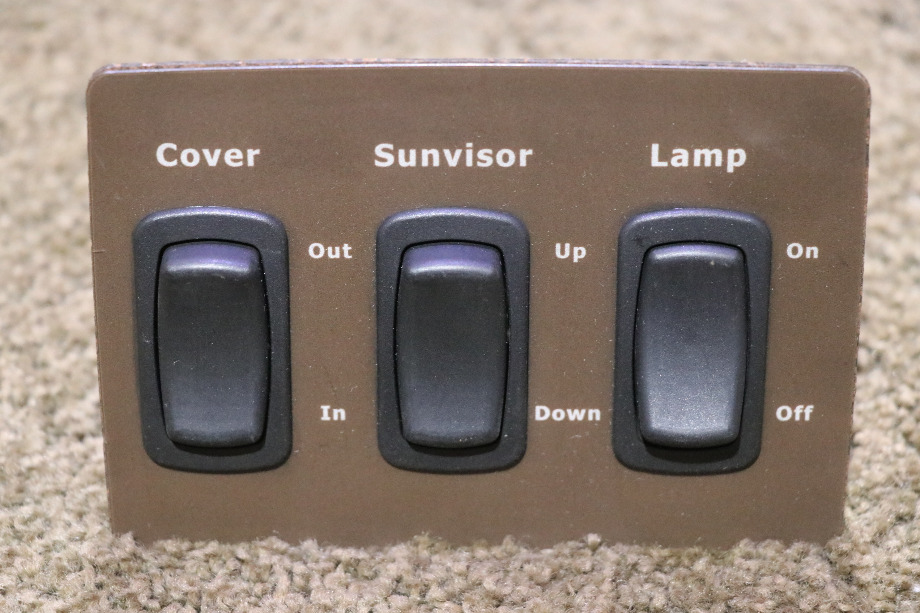 USED COVER / SUNVISOR / LAMP 3 SWITCH PANEL RV PARTS FOR SALE RV Components 