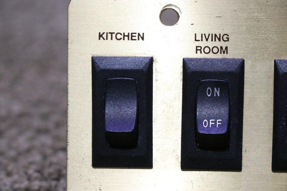 USED MOTORHOME KITCHEN / LIVING ROOM / HALL / DINETTE 4 SWITCH PANEL FOR SALE RV Components 