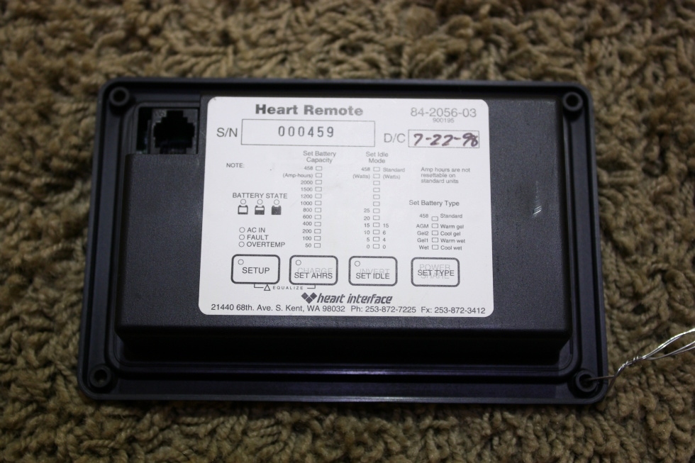 USED RV HEART INTERFACE 84-2056-03 REMOTE FOR SALE RV Components 
