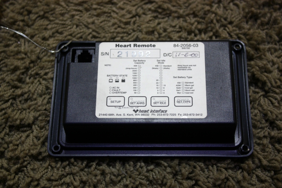 USED RV HEART INTERFACE HEART REMOTE 84-2056-03 FOR SALE RV Components 