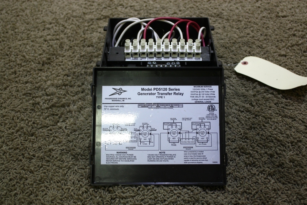 USED PROGRESSIVE DYNAMICS 5100 SERIES AUTOMATIC TRANSFER RELAY PD5120 FOR SALE RV Components 