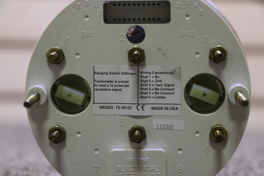 USED RV/MOTORHOME 945263 TACHOMETER DASH GAUGE FOR SALE RV Components 