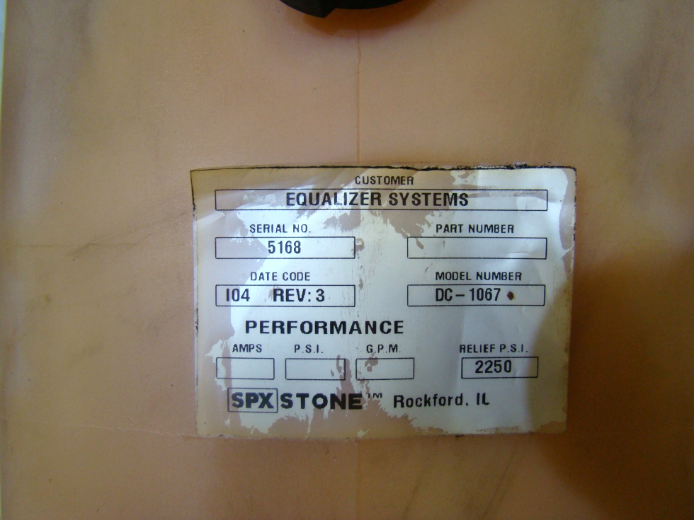 USED EQUALIZER HYDRAULIC LEVEL PUMP FOR SALE RV Components 