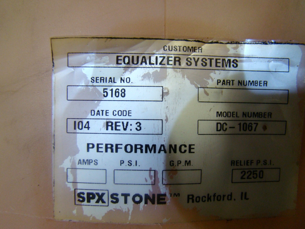 USED EQUALIZER HYDRAULIC LEVEL PUMP FOR SALE RV Components 