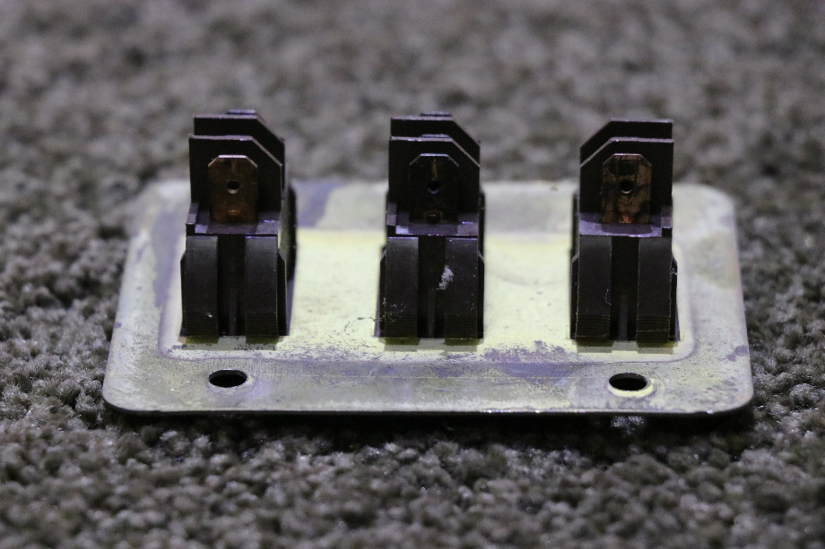 USED BROWN AND GOLD 3 SWITCH PANEL RV/MOTORHOME PARTS FOR SALE RV Components 