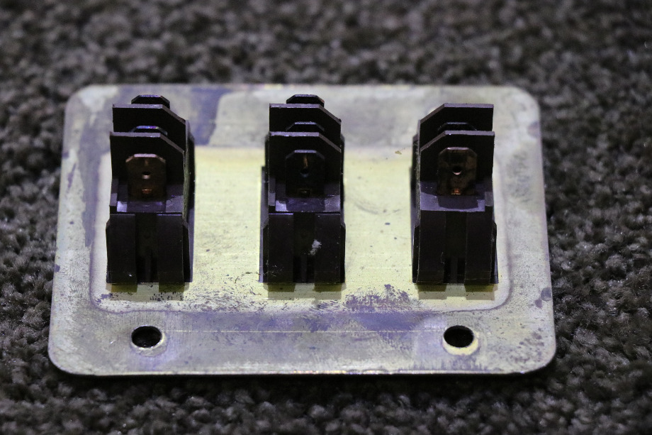 USED BROWN AND GOLD 3 SWITCH PANEL RV/MOTORHOME PARTS FOR SALE RV Components 