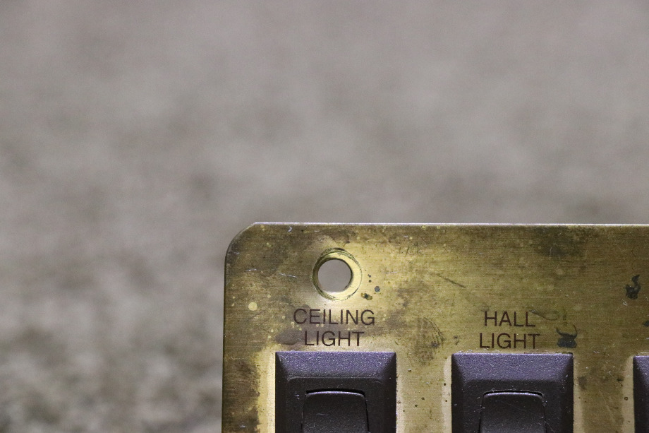 USED BROWN AND GOLD 3 SWITCH PANEL RV/MOTORHOME PARTS FOR SALE RV Components 