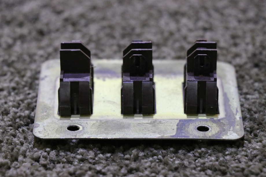 USED BROWN AND GOLD 3 SWITCH PANEL RV/MOTORHOME PARTS FOR SALE RV Components 