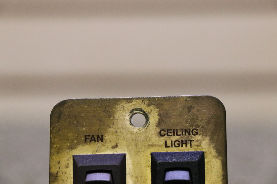 USED 2 SWITCH PANEL GOLD AND BROWN RV PARTS FOR SALE RV Components 