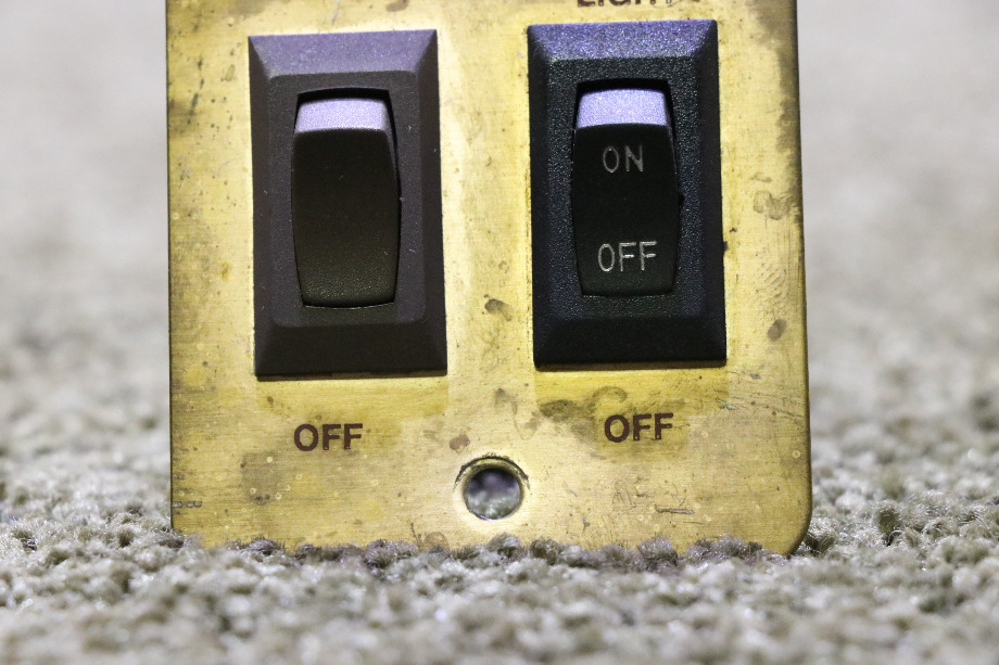 USED 2 SWITCH PANEL GOLD AND BROWN RV PARTS FOR SALE RV Components 