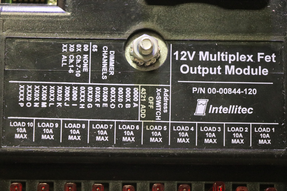 USED 12V MULTIPLEX FET OUTPUT MODULE 00-00844-120 BY INTELLITEC RV/MOTORHOME PARTS FOR SALE RV Components 