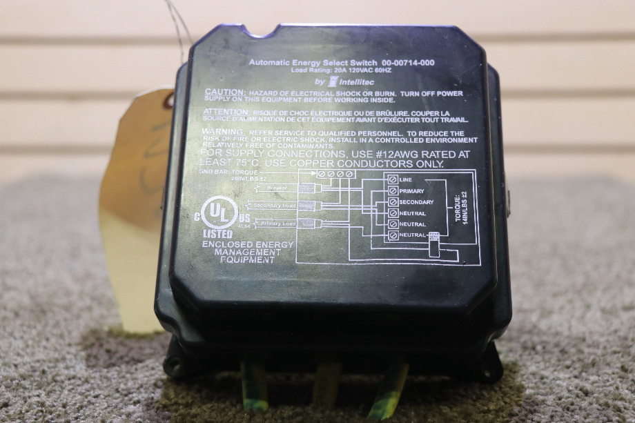 USED AUTOMATIC ENERGY SELECT SWITCH BY INTELLITEC 00-00714-000 RV/MOTORHOME PARTS FOR SALE RV Components 