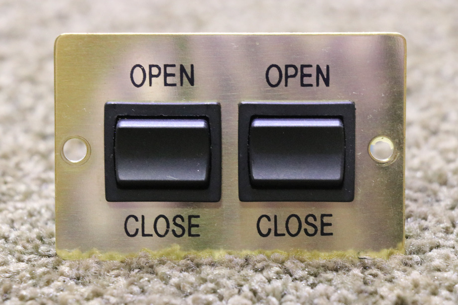 USED GOLD A9360 OPEN / CLOSE DOUBLE SWITCH PANEL MOTORHOME PARTS FOR SALE RV Components 