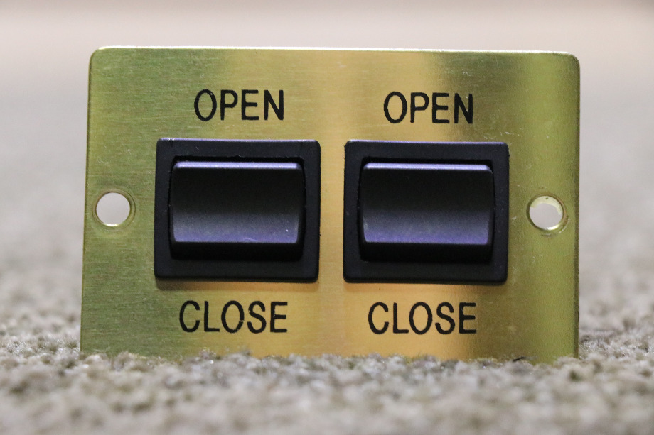 USED GOLD A9360 OPEN / CLOSE DOUBLE SWITCH PANEL MOTORHOME PARTS FOR SALE RV Components 