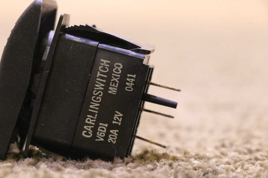 USED MOTORHOME BLACK V6D1 ROCKER DASH SWITCH FOR SALE RV Components 