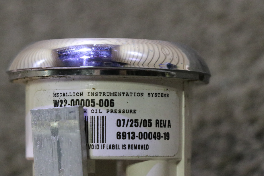 USED OIL PRESS DASH GAUGE W22-00005-006 / 6913-00049-19 RV/MOTORHOME PARTS FOR SALE RV Components 