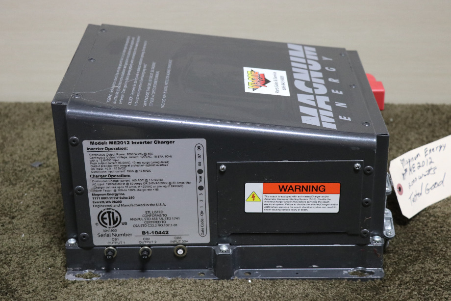 USED MAGNUM ENERGY INVERTER CHARGER ME2012 RV PARTS FOR SALE RV Components 