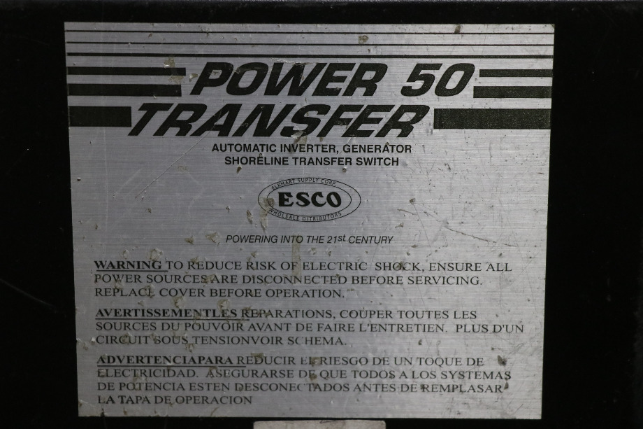 USED ES50M-65N ESCO POWER 50 TRANSFER AUTOMATIC TRANSFER SWITCH RV PARTS FOR SALE RV Components 