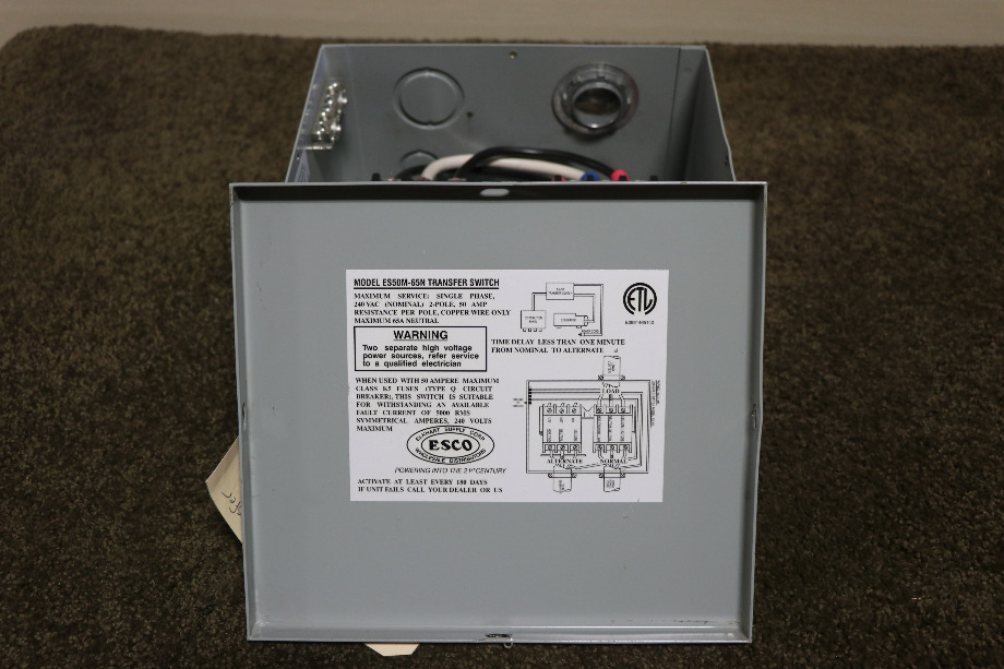 USED ES50M-65N ESCO POWER 50 TRASNFER AUTOMATIC TRANSFER SWITCH RV PARTS FOR SALE RV Components 