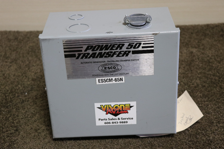 USED ES50M-65N ESCO POWER 50 TRASNFER AUTOMATIC TRANSFER SWITCH RV PARTS FOR SALE RV Components 