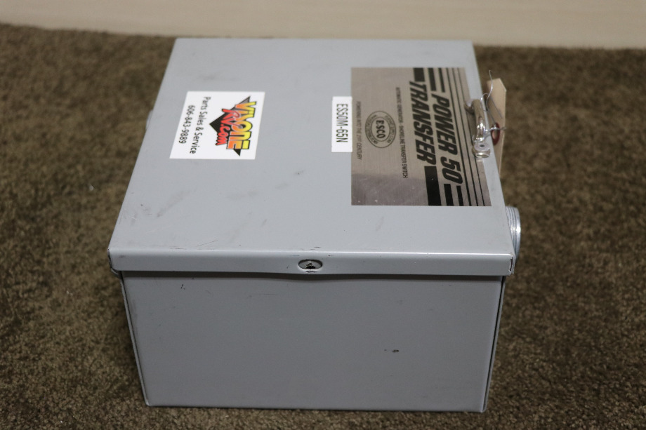 USED ESCO POWER 50 TRANSFER ES50M-65N AUTOMATIC TRANSFER SWITCH MOTORHOME PARTS FOR SALE RV Components 