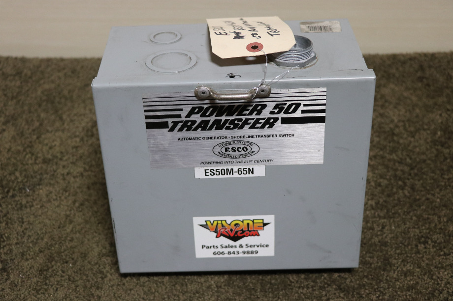 USED ESCO POWER 50 TRANSFER ES50M-65N AUTOMATIC TRANSFER SWITCH MOTORHOME PARTS FOR SALE RV Components 