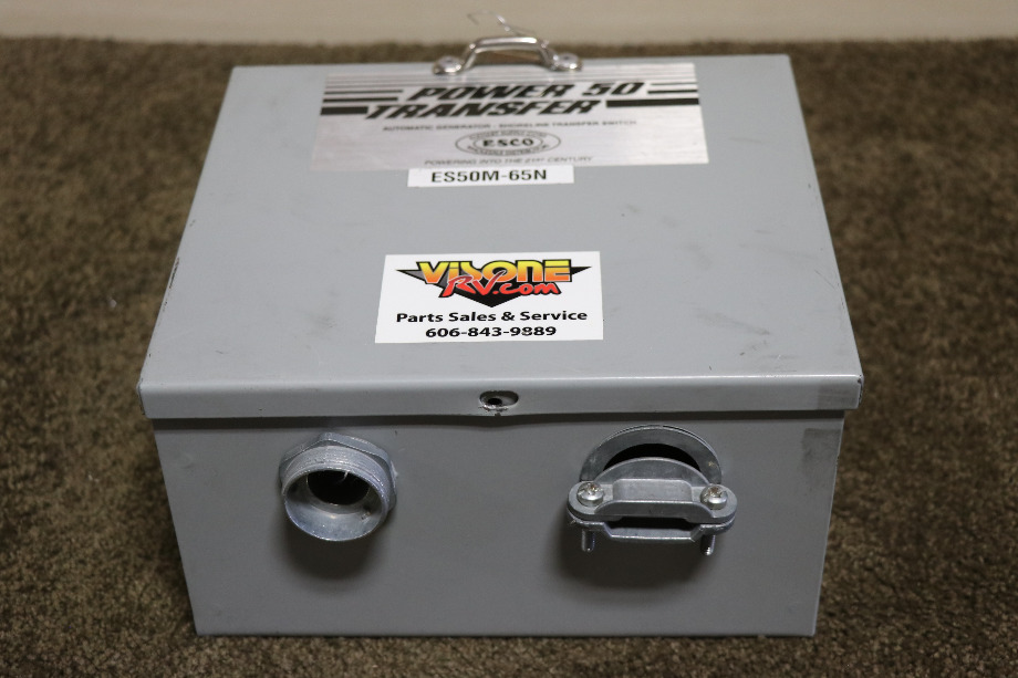 USED ESCO POWER 50 TRANSFER ES50M-65N AUTOMATIC TRANSFER SWITCH MOTORHOME PARTS FOR SALE RV Components 