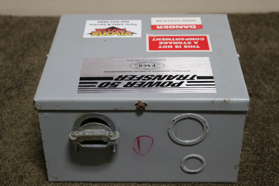 USED ESCO POWER 50 TRANSFER AUTOMATIC TRANSFER SWITCH ES50M-65N RV/MOTORHOME PARTS FOR SALE RV Components 