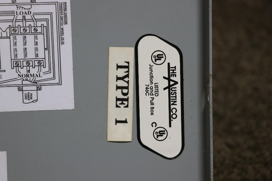 USED ESCO POWER 50 TRANSFER AUTOMATIC TRANSFER SWITCH ES50M-65N RV/MOTORHOME PARTS FOR SALE RV Components 