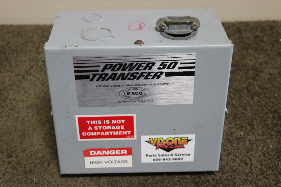 USED ESCO POWER 50 TRANSFER AUTOMATIC TRANSFER SWITCH ES50M-65N RV/MOTORHOME PARTS FOR SALE RV Components 