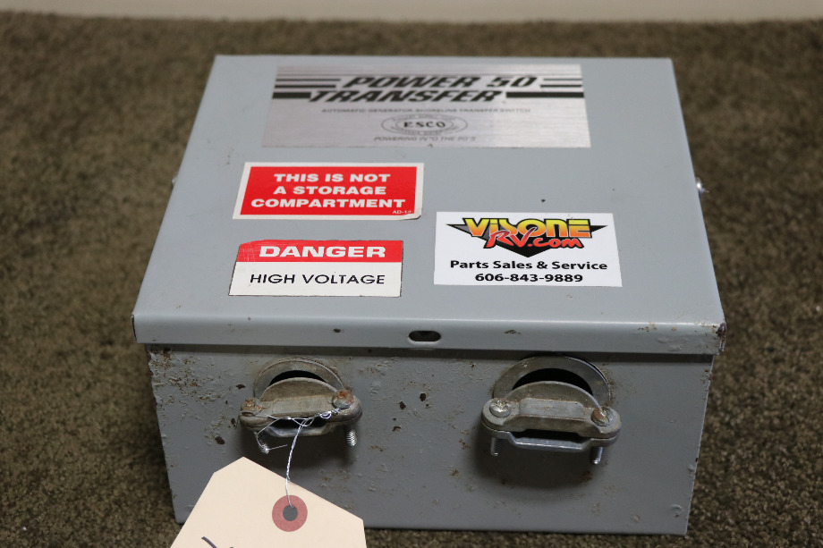 USED ESCO POWER 50 TRANSFER AUTOMATIC TRANSFER SWITCH ES50M-65N RV/MOTORHOME PARTS FOR SALE RV Components 