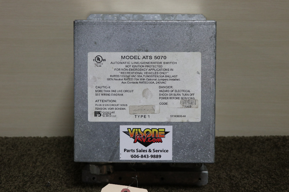 USED RV ATS 5070 PARALLAX POWER SUPPLY AUTO LINE/GEN SWITCH FOR SALE RV Components 