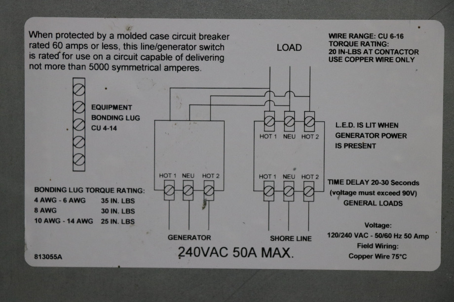 USED PROGRESSIVE DYNAMICS PD52(P) AUTOMATIC TRANSFER RELAY SWITCH MOTORHOME PARTS FOR SALE RV Components 