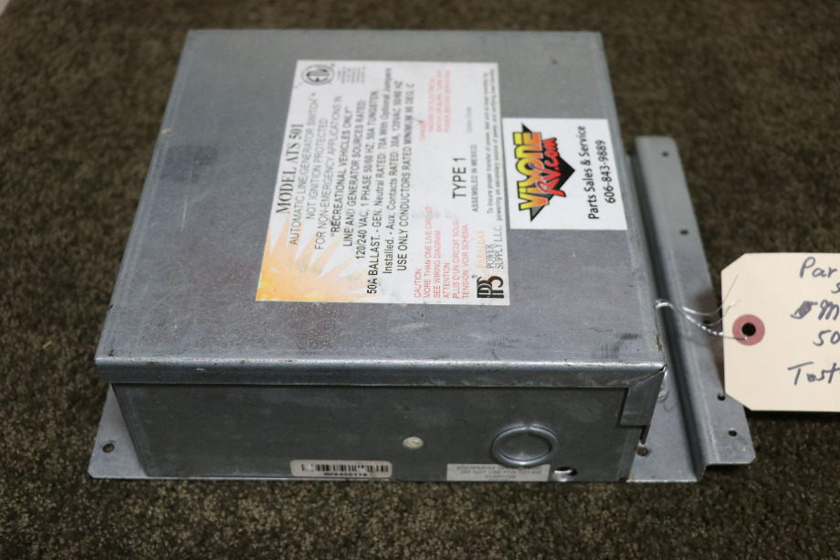 USED MOTORHOME PARALLAX POWER SUPPLY ATS 501 AUTO LINE/GEN SWITCH FOR SALE RV Components 