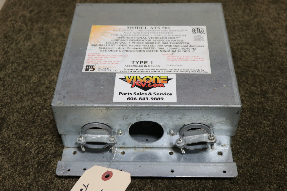 USED MOTORHOME PARALLAX POWER SUPPLY ATS 501 AUTO LINE/GEN SWITCH FOR SALE RV Components 