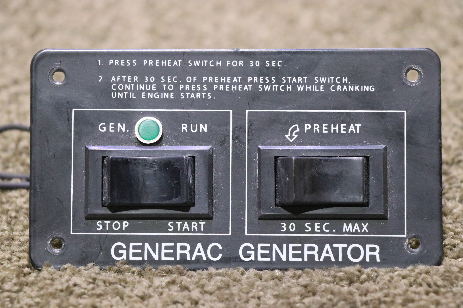 USED MOTORHOME GENERAC GENERATOR DOUBLE SWITCH PANEL FOR SALE RV Components 