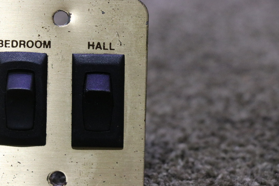 USED RV BRASS BEDROOM & HALL DOUBLE SWITCH PANEL FOR SALE RV Components 