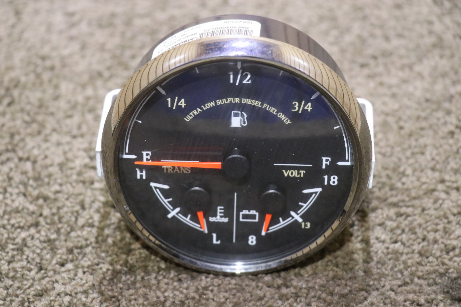 USED 3 IN 1 FUEL / TRANS / VOLT 8640-40002-29 DASH GAUGE MOTORHOME PARTS FOR SALE RV Components 