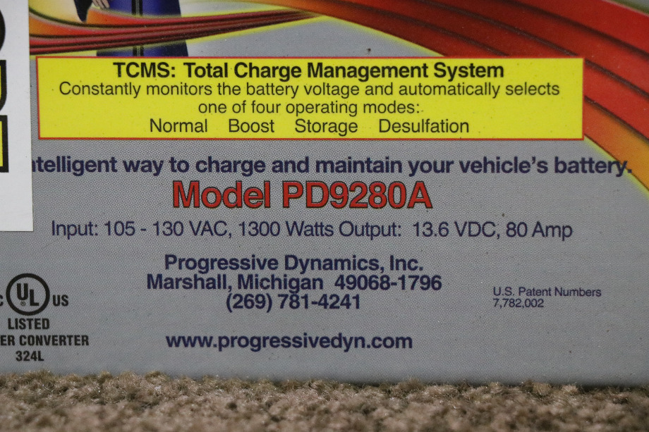 USED MOTORHOME INTELI PWOER PD9280A CONVERTER CHARGER FOR SALE RV Components 