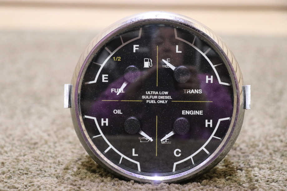 USED 8653-50005-19 MEDALLION 4 IN 1 FUEL / TRANS / OIL / ENGINE DASH GAUGE RV PARTS FOR SALE RV Components 